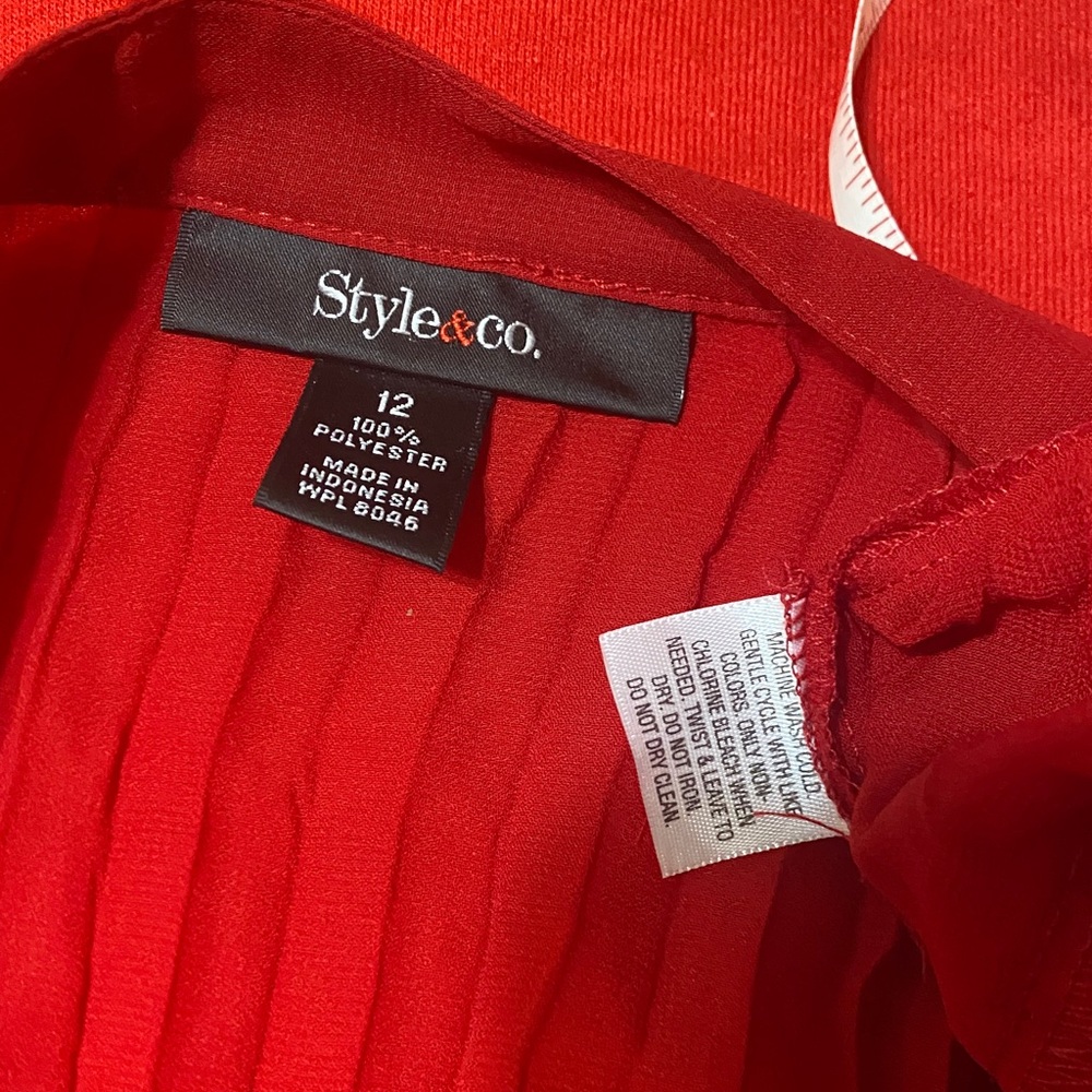 Style & Co. Red Ruffled Blouse Open to Offers! - Picture 14 of 14